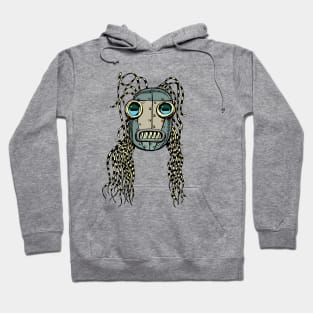 Nomad robot mask with hair made of lots of cables Hoodie